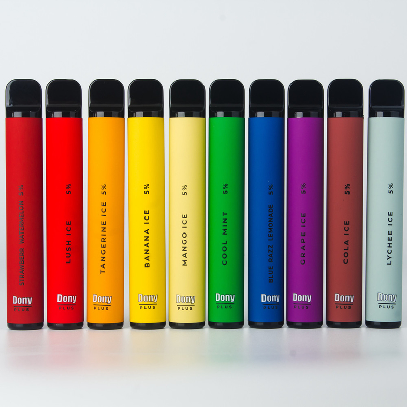 डोनी ईसीओ प्लस 800puffs 3.2ml डिस्पोजेबल कस्टम वाष्प सिगरेट 550mAh बैटरी 15 स्वाद