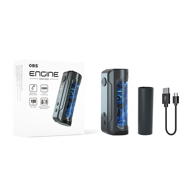 Obs Engine 100w Box Vape Mods सिंगल बैटरी बॉक्स मॉड टाइप - C चार्जिंग