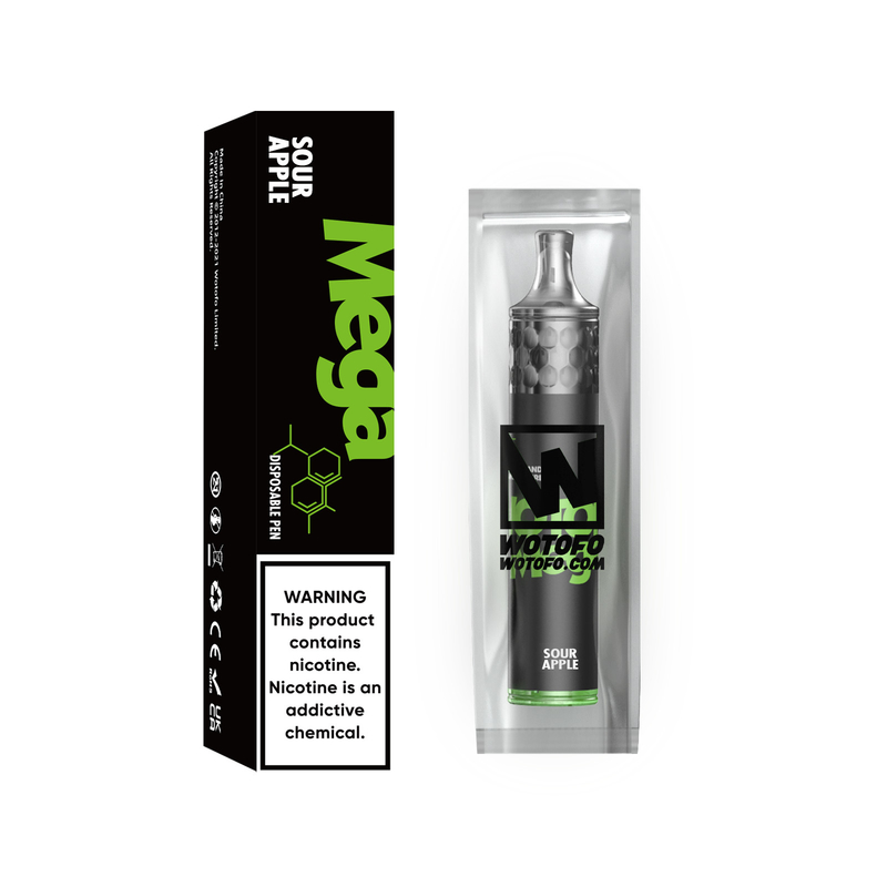 Wotofo मेगा डिस्पोजेबल पॉड वेप्स किट 1500 पफ्स 980ma 5ml ई लिक्विड 1.6ohm वायर