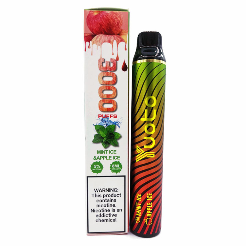 डिस्पोजेबल फ्लेवर्ड पॉड वेप्स 3000 पफ्स 1650mah 8ml डुअल फ्लेवर यूओटो स्विच