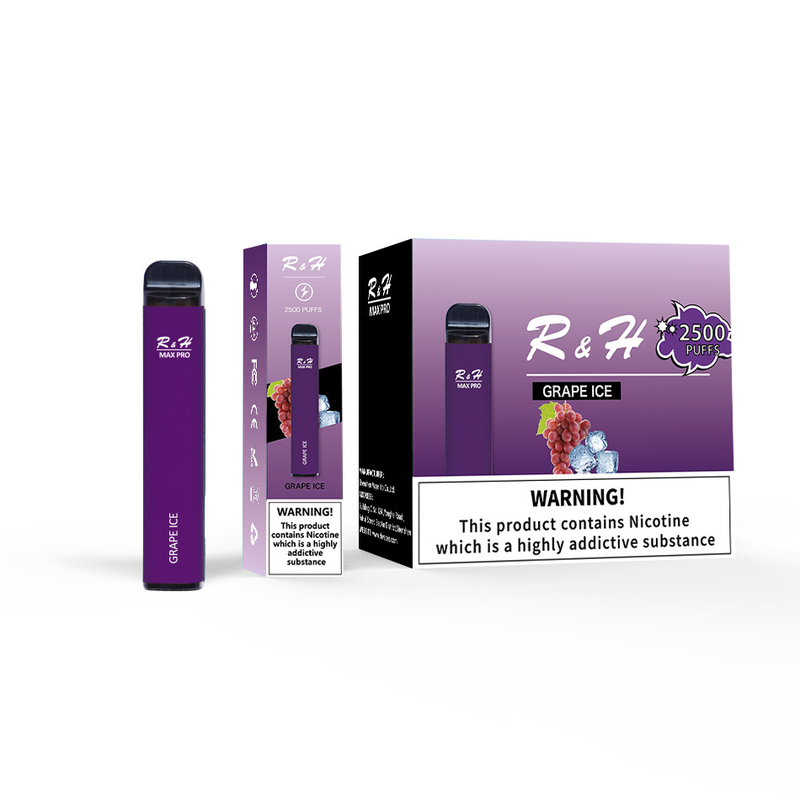 डिस्पोजेबल पॉड वेप्स मैक्स प्रो 8ml 950mah 2500 पफ्स 1.3ohm मेश कॉइल डिस्पोजेबल किट