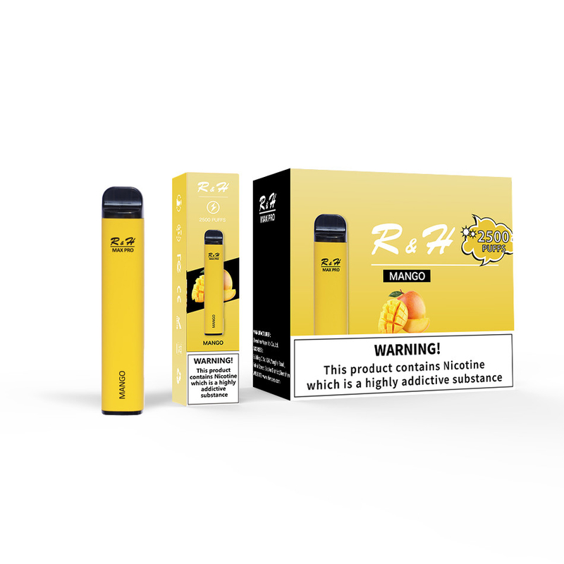 डिस्पोजेबल पॉड वेप्स मैक्स प्रो 8ml 950mah 2500 पफ्स 1.3ohm मेश कॉइल डिस्पोजेबल किट